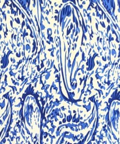 Tencel Fabric - Blue Paisley On Cream - 140cm Wide at More Sewing