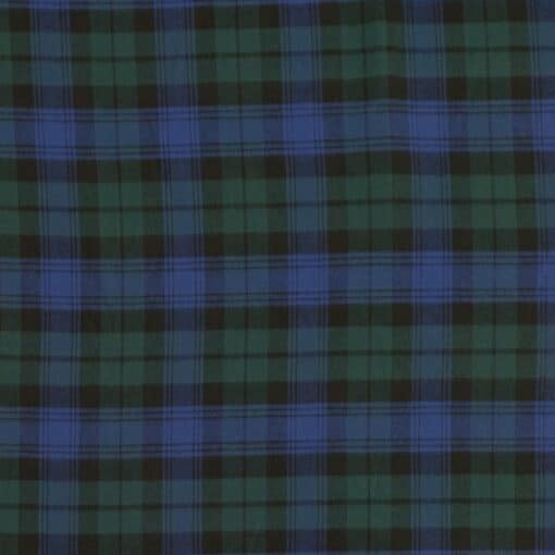 Brushed Cotton Fabric - Black Watch - Blue & Green - 145cm Wide