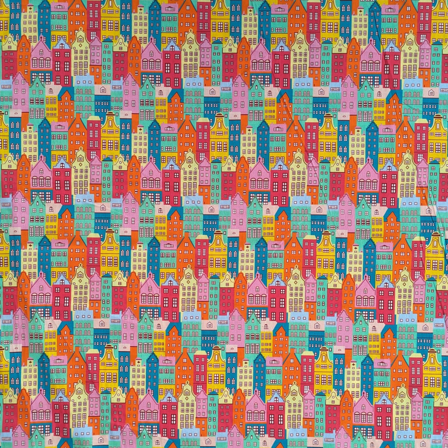 Cotton Fabric - Dutch Houses - 145cm Wide | More Sewing