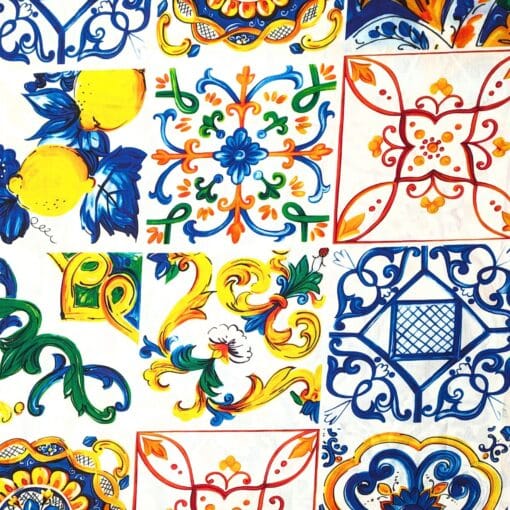 Cotton Fabric - Italian Tiles - 145cm Wide | More Sewing
