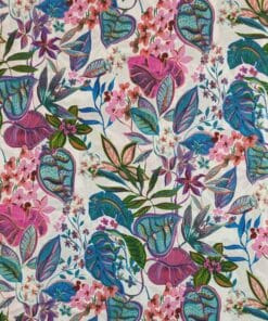 Pima Cotton Lawn Fabric - Exotic Floral - 140cm Wide at More Sewing