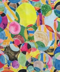 Cotton Lawn Fabric - Bright Watercolour Circles - 140cm Wide