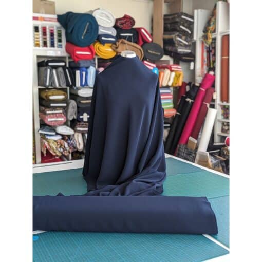 Polyester Triple Crepe Fabric - Navy Blue - 150cm Wide