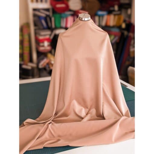 Polyester Satin Back Crepe Fabric - Nude - Ex-Designer - 150cm Wide | More Sewing