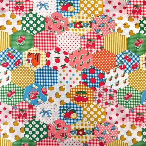 Cotton Fabric - Retro Patchwork - 145cm Wide | More Sewing