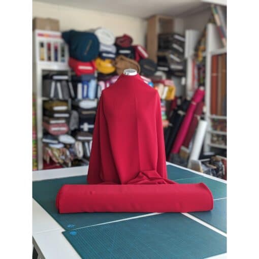 Polyester Triple Crepe Fabric - Red - 150cm Wide