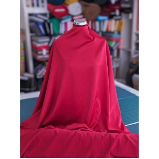 Polyester Satin Back Crepe Fabric - Red - Ex-Designer - 150cm Wide | More Sewing