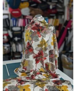 Polyester Satin Fabric - Autumn Floral - 145cm Wide | More Sewing