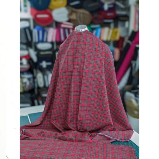 Brushed Cotton Fabric - Royal Stewart Tartan - Red & Green - 145cm Wide | More Sewing