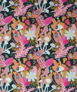 Cotton Lawn Fabric - Forest Bugs - 140cm Wide