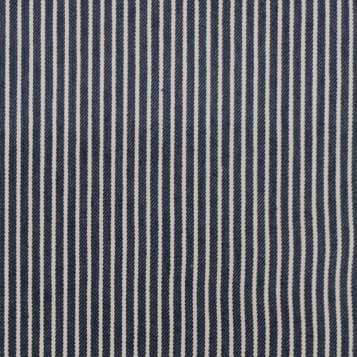 Yarn Dyed Stripe Denim Fabric - Washed Jeans Blue - 140cm Wide - More Sewing