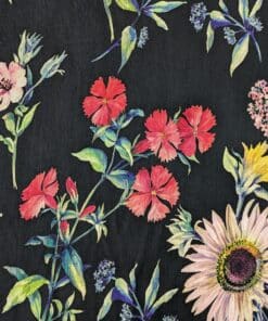 Viscose Fabric - Sunflower Botanical Floral - 140cm Wide at More Sewing