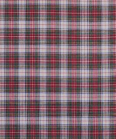 Brushed Cotton Fabric - Victoria Tartan - White & Green - 145cm Wide