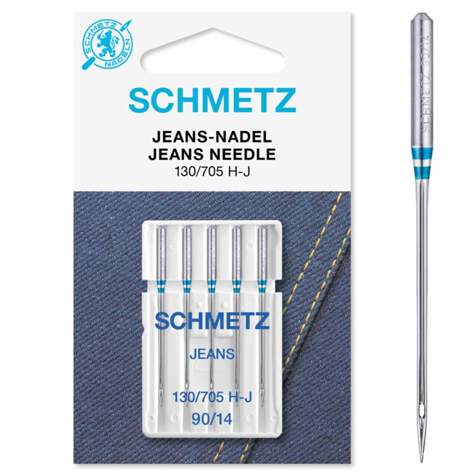 Schmetz Jeans Sewing Machine Needles - Size 90/14 - 130/705H