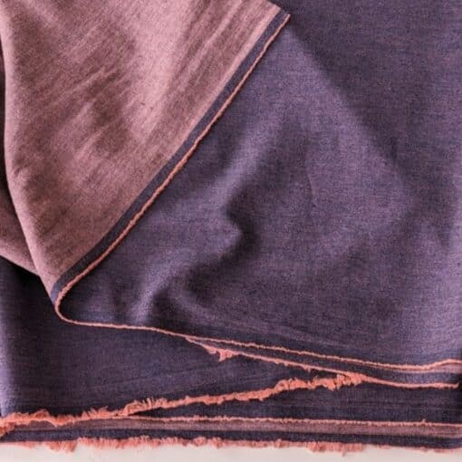 Cotton Chambray Fabric -Yarn Dyed - Purple & Peach - 140cm Wide