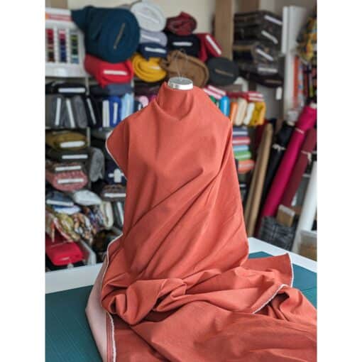 Denim Fabric - Orange Rust - 150cm Wide