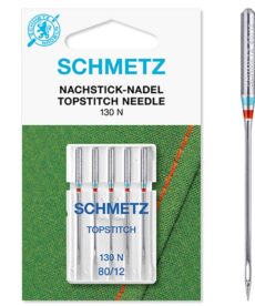 Schmetz Sewing Machine Needles - Topstitch - 80/12 - 130/705H