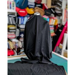 Polyester Viscose Lycra Fabric - Black - 145cm Wide