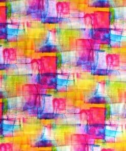 Viscose Fabric - Watercolour Blocks - 140cm Wide