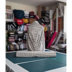 Knitted Boucle Fabric - Designer Check - 150cm Wide