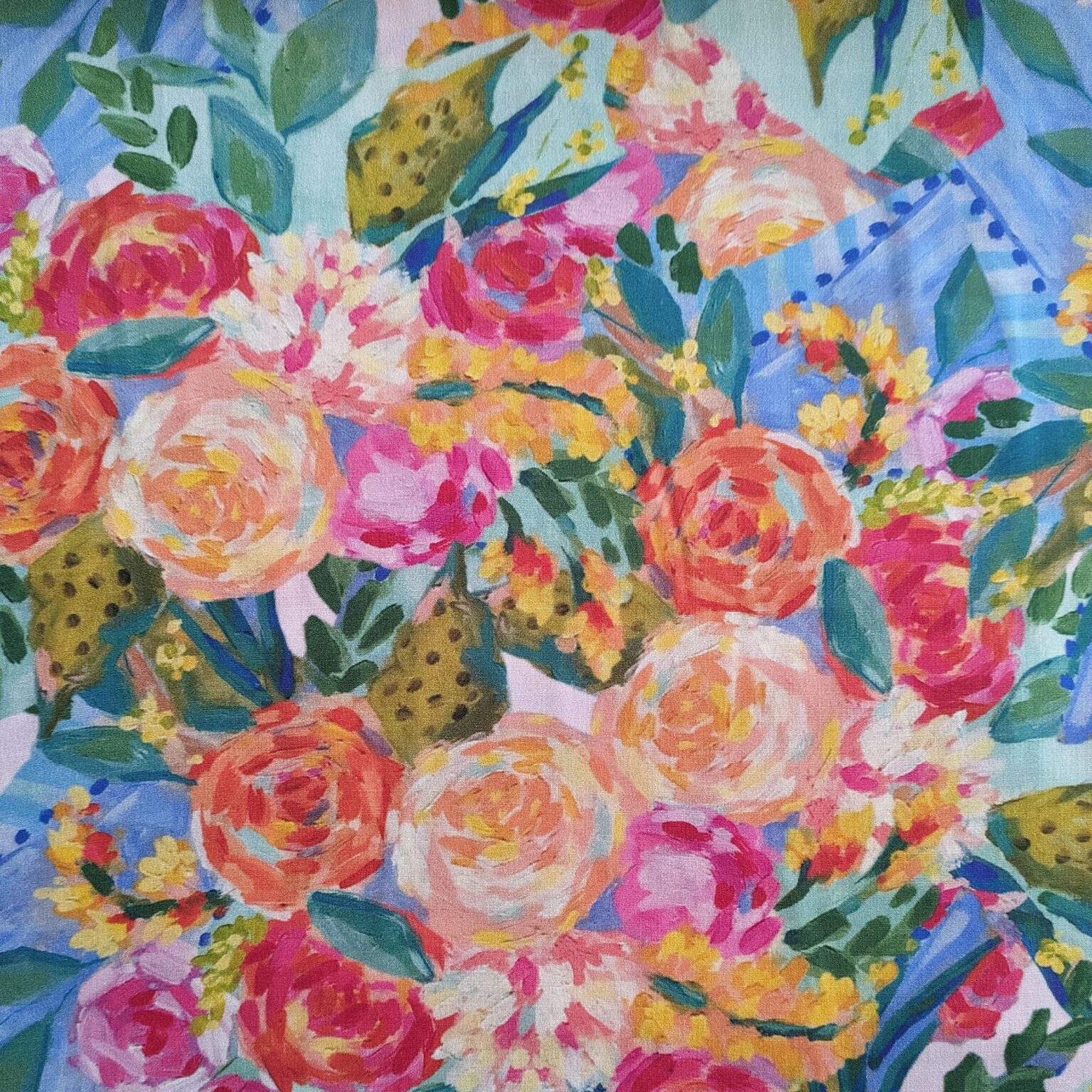 Viscose Fabric - Impressionist Floral - Digital Print - 140cm Wide