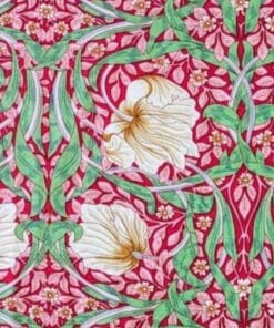 Viscose Fabric - Morris On Red - 140cm Wide - More Sewing