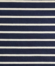 Jersey fabric Navy blue with a cream stripe