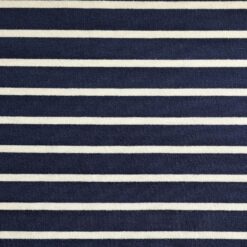 Jersey fabric Navy blue with a cream stripe