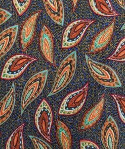 Viscose Fabric - Retro Paisley Leaf - 140cm Wide REMNANT