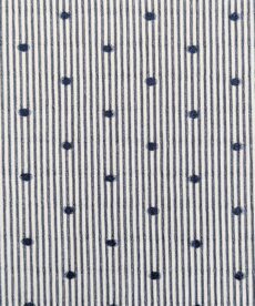 Polyester Fabric - Blue Stripes And Spots - 140cm Wide - More Sewing