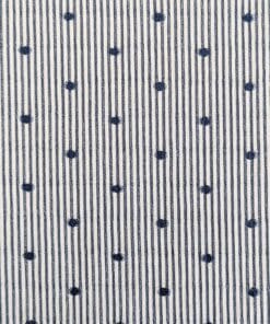 Polyester Fabric - Blue Stripes And Spots - 140cm Wide - More Sewing
