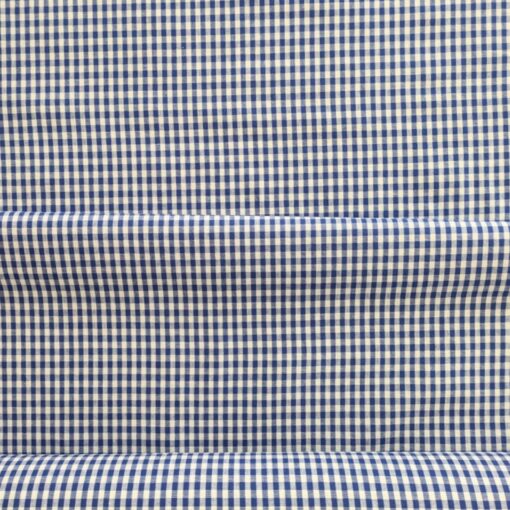 Cotton Gingham Fabric - Royal Blue Woven 5mm Square - 140cm Wide