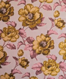Deadstock Polyester Brocade Fabric Blossom Metal