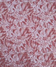 Deadstock Polyester Brocade Fabric Forest Leaves Metal