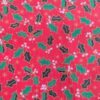 Cotton Fabric - Christmas Holly On Red - 150cm Wide