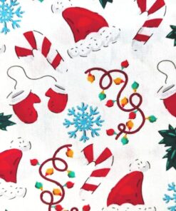 Cotton Fabric - Christmas Mix On White - 150cm Wide