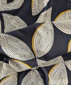 Viscose Marocain Fabric, Graphic Leaves, Deadstock