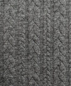 Cable Knit Jersey Fabric - Charcoal Grey - 150cm Wide