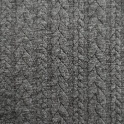 Cable Knit Jersey Fabric - Charcoal Grey - 150cm Wide