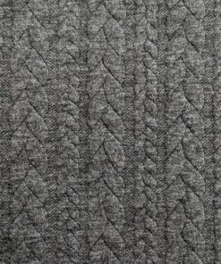 Cable Knit Jersey Fabric - Charcoal Grey - 150cm Wide