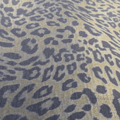Denim Foil Fabric - Leopard Print