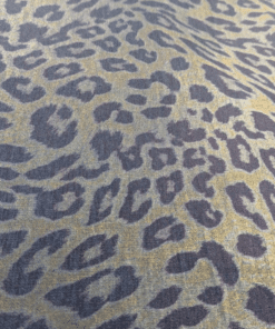 Denim Foil Fabric - Leopard Print