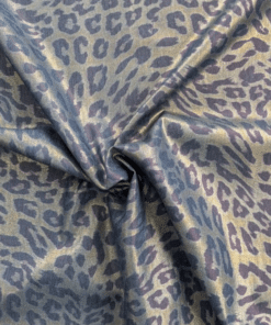 Denim Foil Fabric - Leopard Print