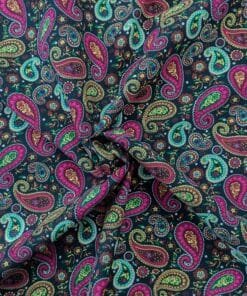 bright paisley dress fabric, cotton corduroy