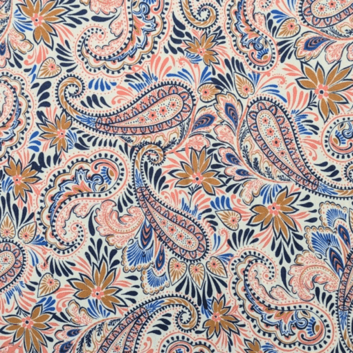 Viscose Jersey Fabric - Paisley Floral - Four Way Stretch