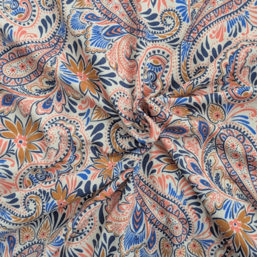 Viscose Jersey Fabric - Paisley Floral - Four Way Stretch