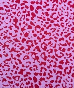 pink leopard print cottn fabric