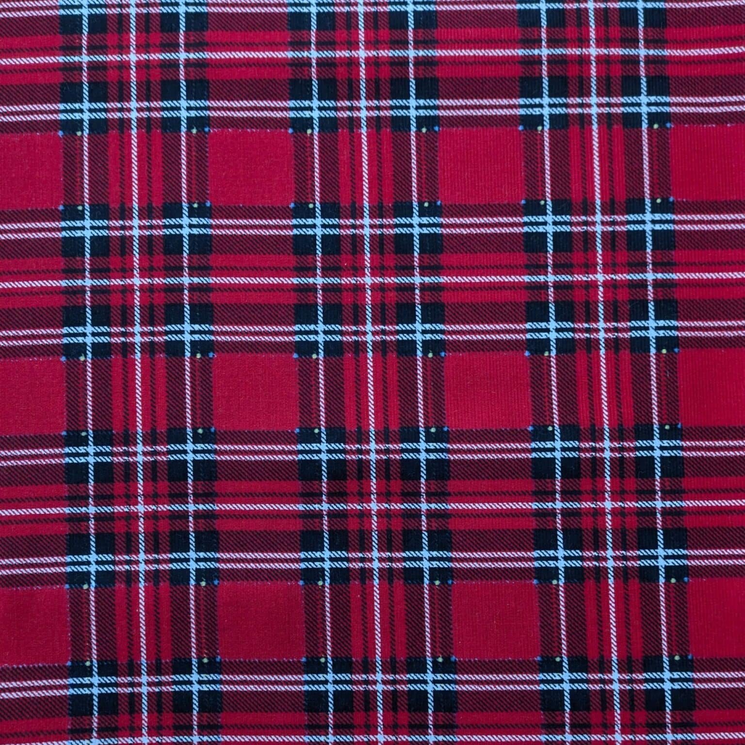 red tartan corduroy fabric -ghfs