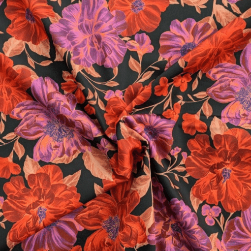 Cotton Fabric - Satin Finish Digital Print Floral - Oeko Tex