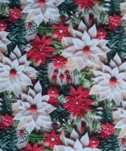 Cotton Fabric - 3D Christmas Floral